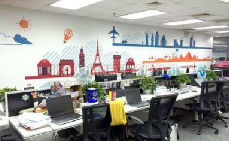 随县教你设计办公室墙绘的方法。