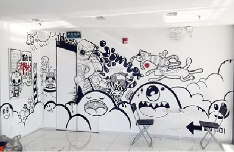 随县手绘墙并非传统涂鸦。